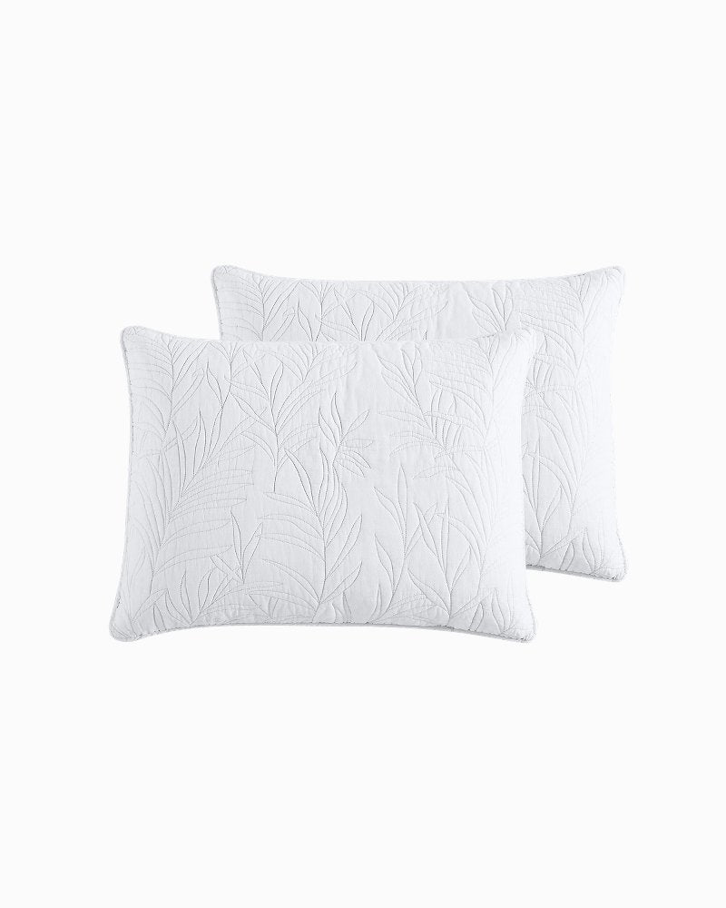 Solid Costa Sera 2-Piece King Quilted Sham Set - White