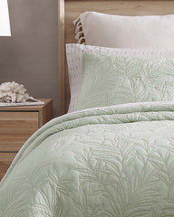 Solid Costa Sera 2-Piece King Quilted Sham Set - Green