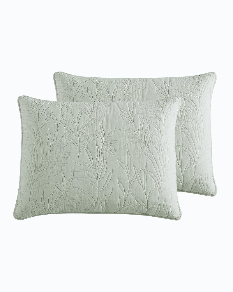 Solid Costa Sera 2-Piece King Quilted Sham Set - Green