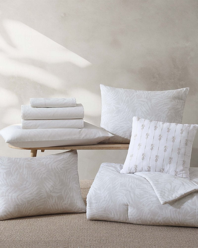 Art Of Palms 8-Piece Queen Comforter Set - Beige