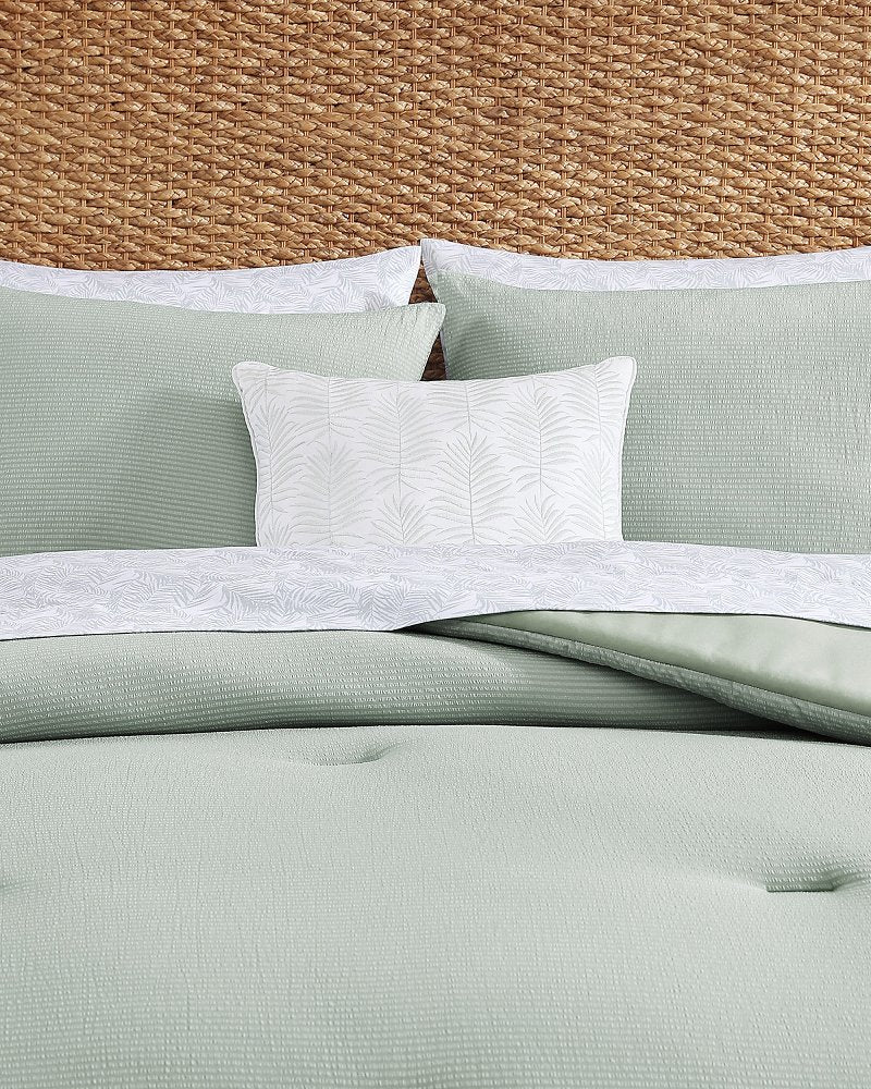 Seersucker Solid 8-Piece Queen Comforter Set - Spring Green