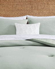 Seersucker Solid 8-Piece Queen Comforter Set - Spring Green