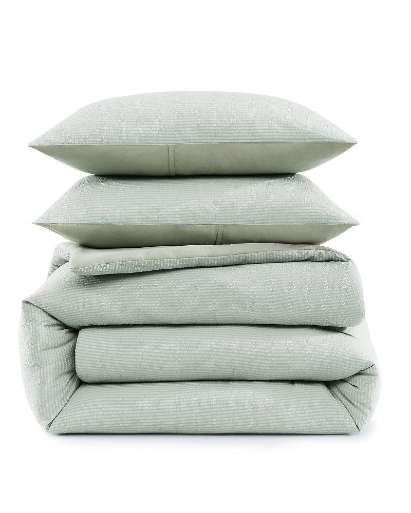 Seersucker Solid 8-Piece Queen Comforter Set - Spring Green