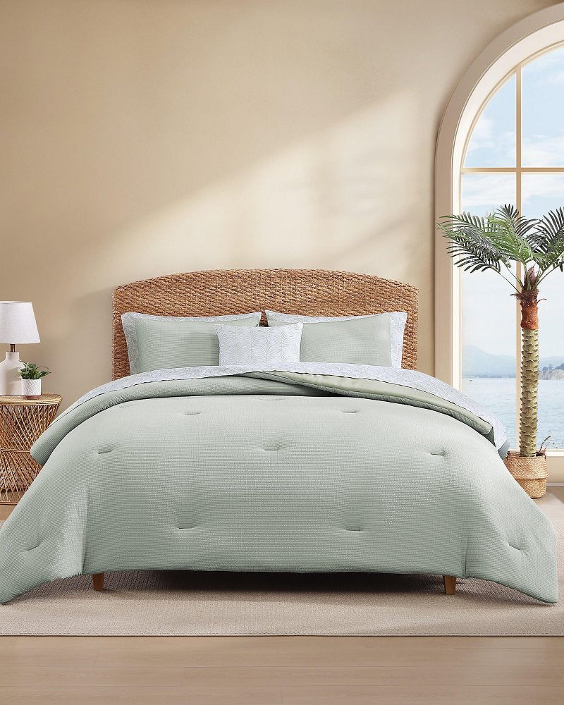 Seersucker Solid 8-Piece Queen Comforter Set - Spring Green