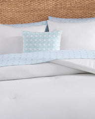 Seersucker Solid 8-Piece Queen Comforter Set - White