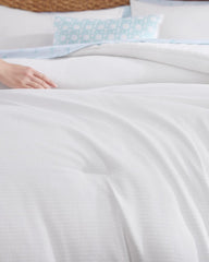 Seersucker Solid 8-Piece Queen Comforter Set - White