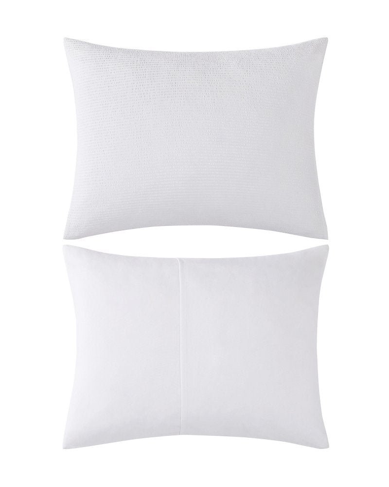 Seersucker Solid 8-Piece Queen Comforter Set - White
