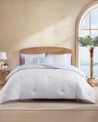 Seersucker Solid 8-Piece King Comforter Set - White