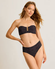 Sunset Blooms U-Wire Bandeau Bikini Top - Black