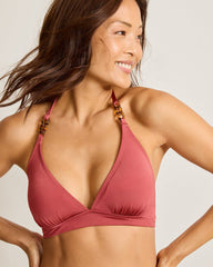 Jewel Sands Halter Bikini Top - Soft Sienna