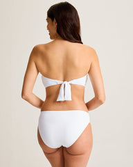 Pearl V-Front Bandeau Bikini Top - White