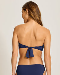 Pearl V-Front Bandeau Bikini Top - Mare Navy