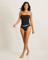 Pearl Bandeau Tankini Top - Black