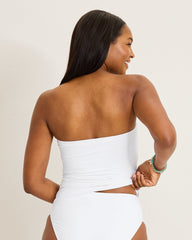 Pearl Bandeau Tankini Top - White
