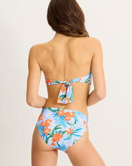 Goa Tropical Twist Bandeau Bikini Top - White