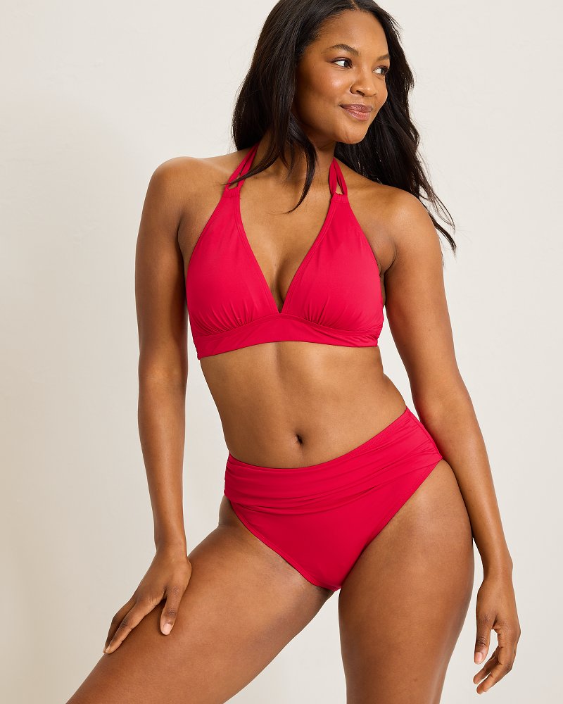 Pearl Double-Strap Halter Bikini Top - Rossovivo