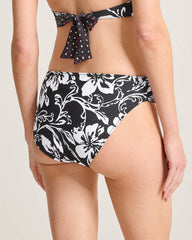 Sunset Blooms Reversible Hipster Bikini Bottoms - Black Rev