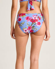 Tropic Isles Chambray Beach Shirred Hipster Bikini Bottoms - Blue Monday
