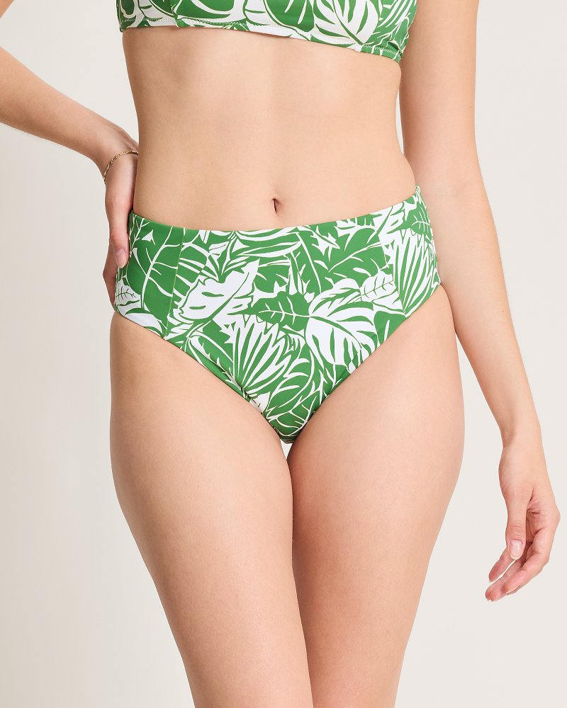 Palm Modern Costa Verde High-Waist Bikini Bottoms - Four Leaf Clover