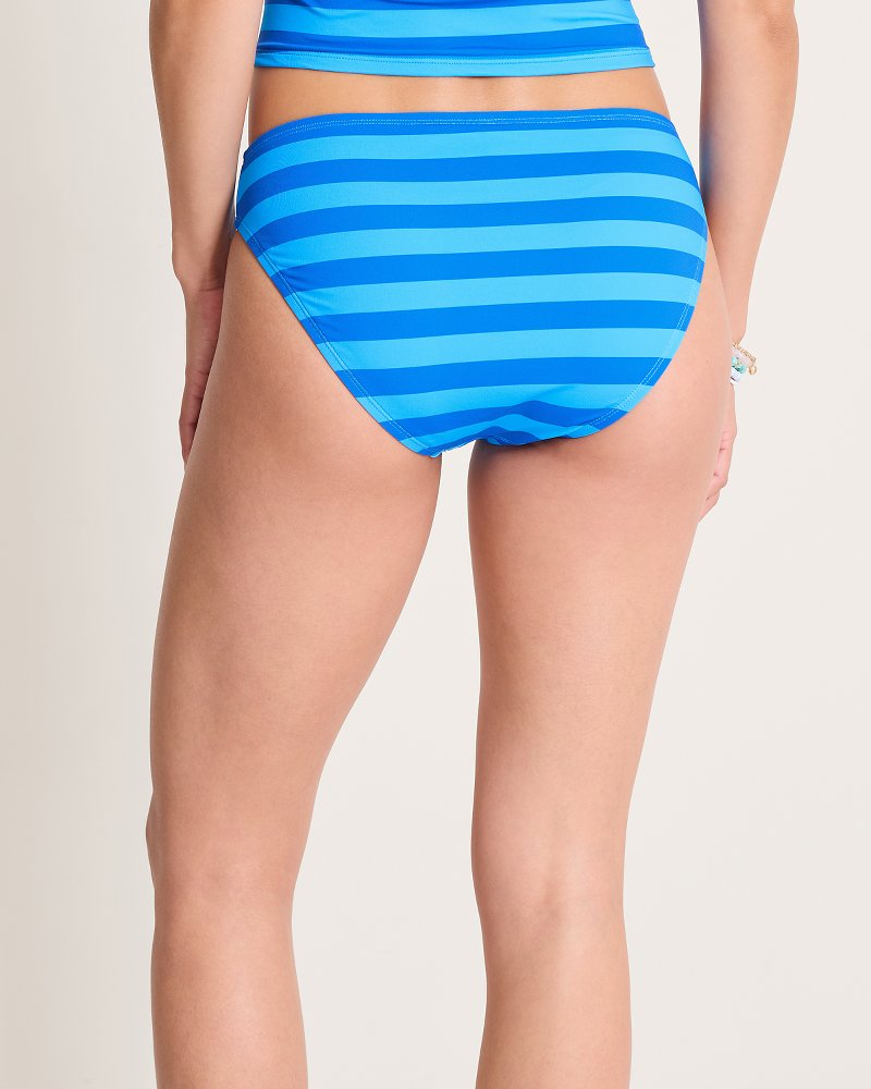 Ocean Stripe Hipster Bikini Bottoms - Big Island Blue