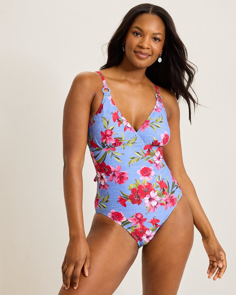 Tropic Isles Chambray Beach One-Piece Swimsuit - Blue Monday