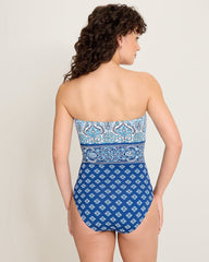 Noble Pineapple Bandeau One-Piece Swimsuit - Indigo Tide