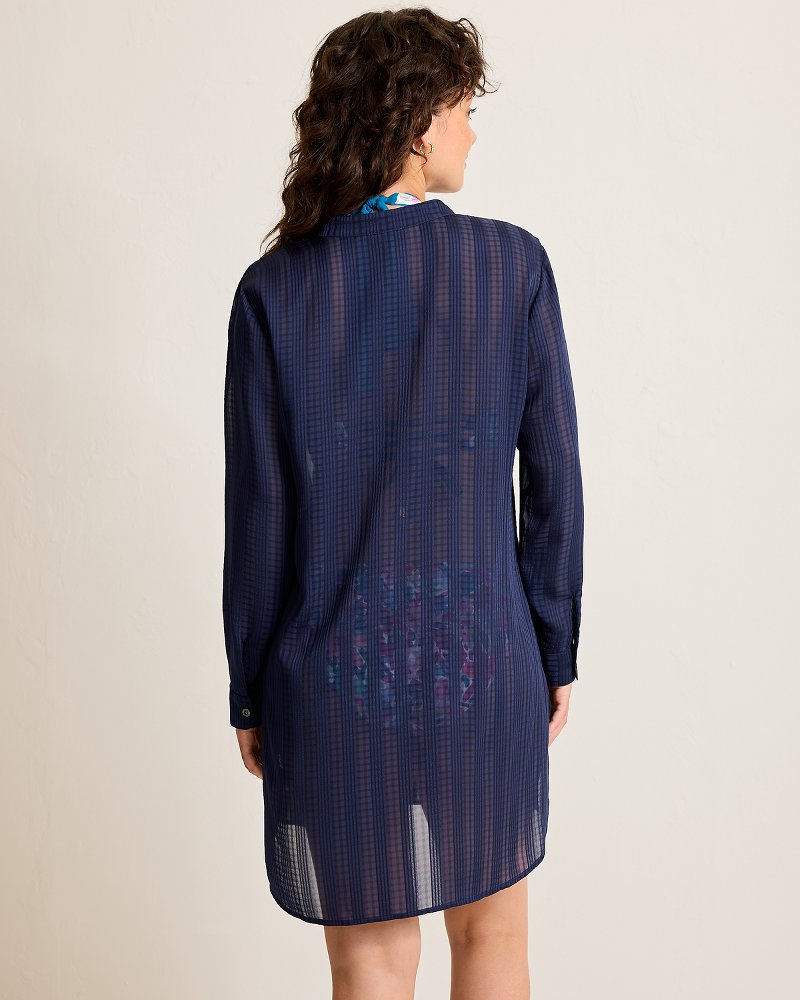 Cadiz Chiffon Boyfriend Beach Shirt - Mare Navy