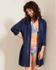 Cadiz Chiffon Boyfriend Beach Shirt - Mare Navy