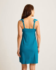 Island Cays Cabana Flounce Spa Coverup Dress - Topaz Teal