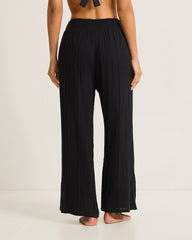 Mykonos Gauze Sarong Beach Pants - Black