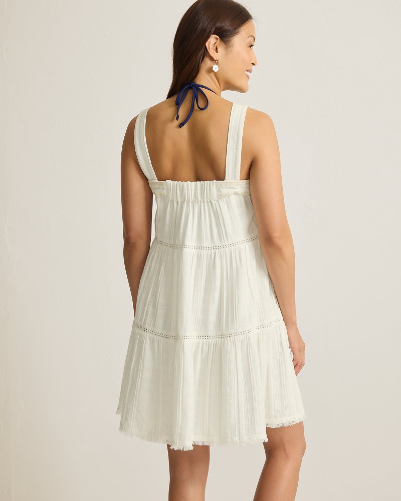 Mykonos Gauze Tiered Coverup Dress - Coconut