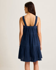 Mykonos Gauze Tiered Coverup Dress - Mare Navy