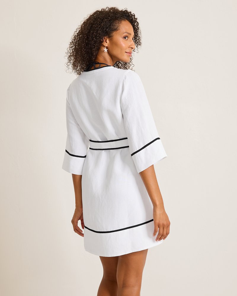 St.Lucia Split-Neck Linen-Blend Beach Tunic - White