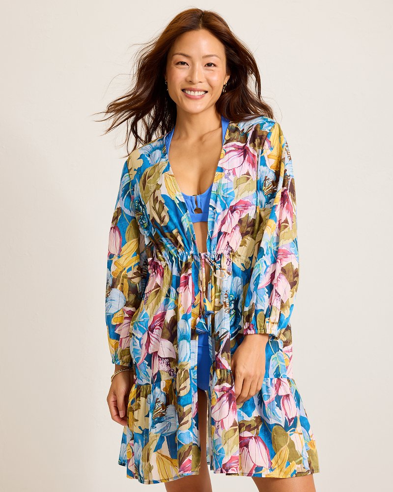 Playa Marbella Open Front Beach Tunic - Victoria Blue