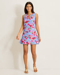 Tropic Isles Chambray Beach Split-Neck Romper - Blue Monday