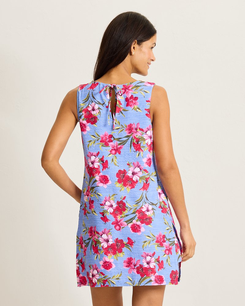 Tropic Isles Chambray Beach Split-Neck Romper - Blue Monday