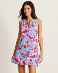 Tropic Isles Chambray Beach Split-Neck Romper - Blue Monday