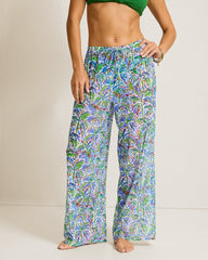 Poolside Palms Mesh Beach Pants - Four Leaf Clover