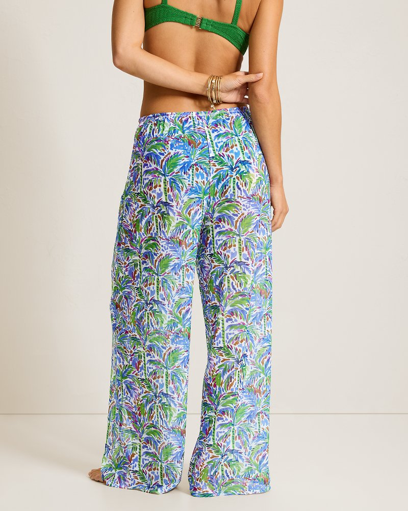 Poolside Palms Mesh Beach Pants - Four Leaf Clover