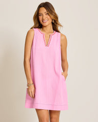 Pico Bay Split-Neck Coverup Dress - Lilac Chiffon