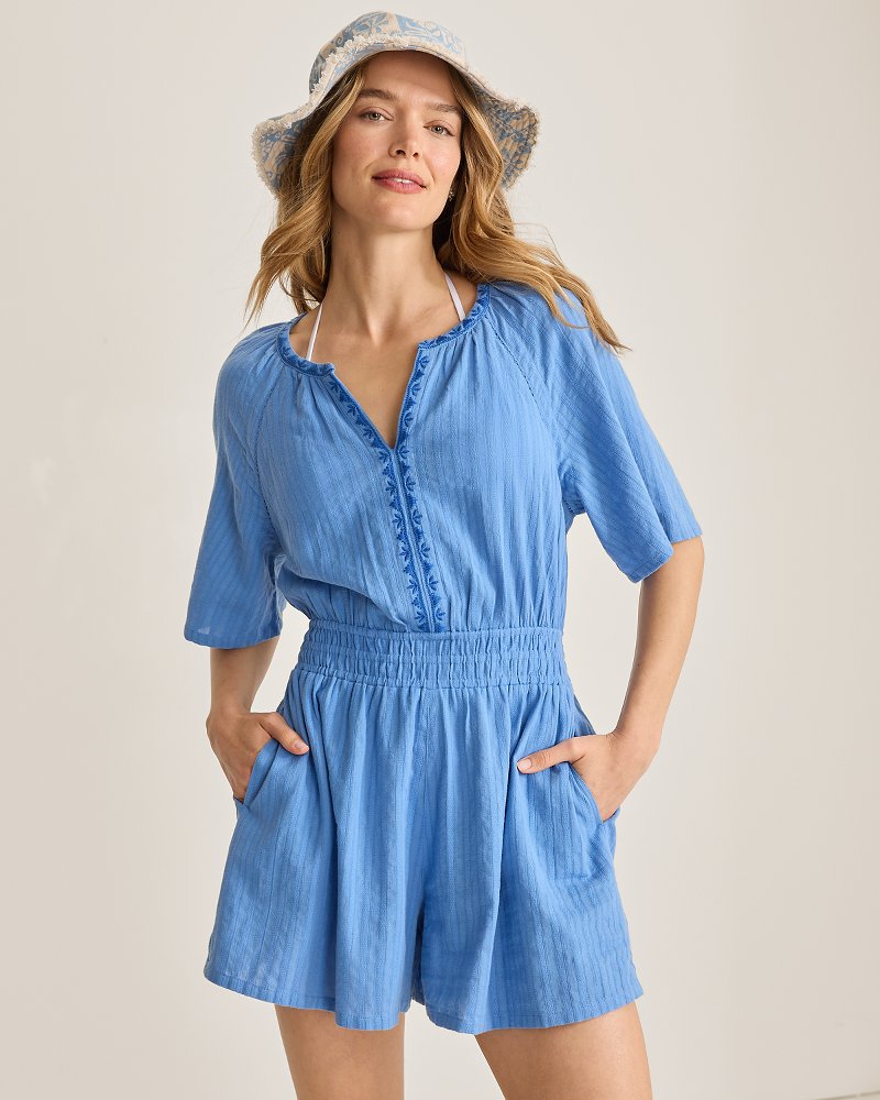 Pico Bay Beach Romper - Blue Monday