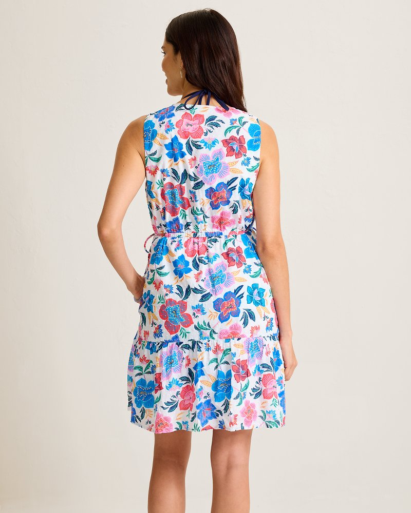 Tropi Flora Tiered Coverup Dress - White