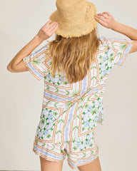 Poolside Palms Beach Camp Shirt - White