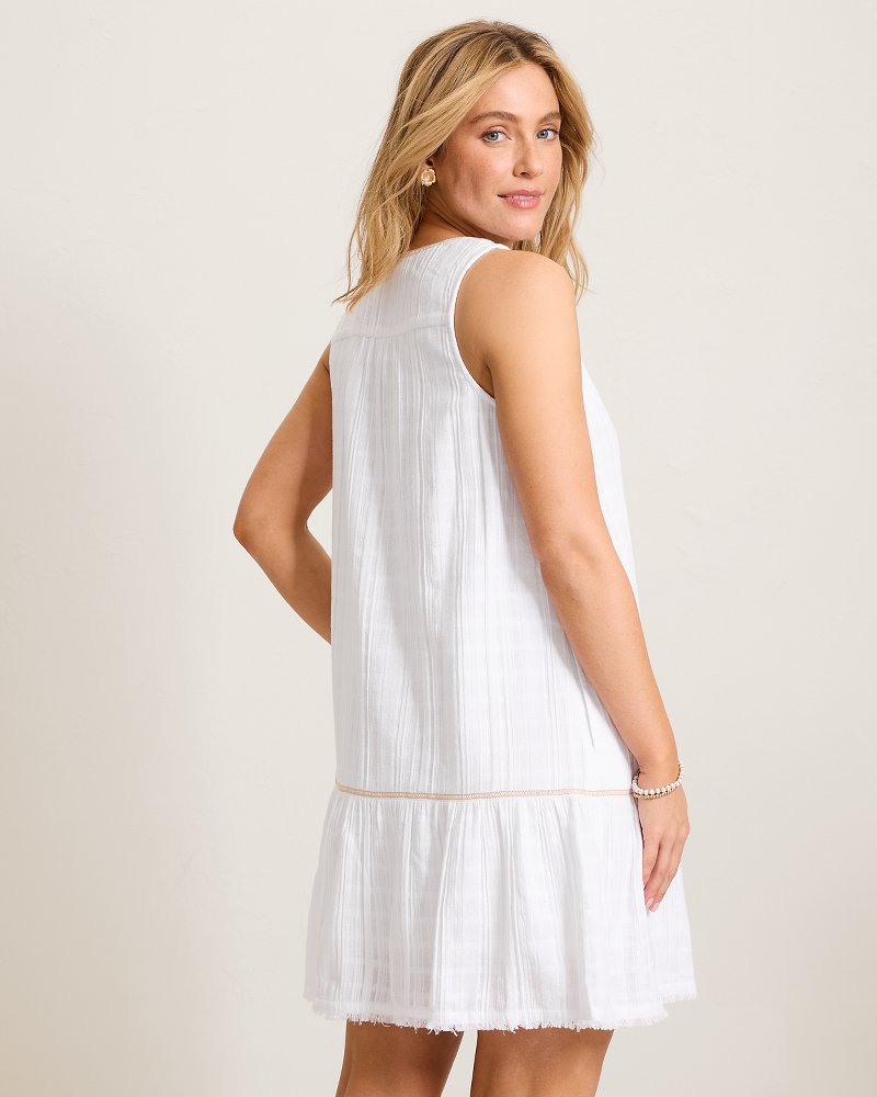 Mykonos Gauze Embroidered Coverup Dress - White