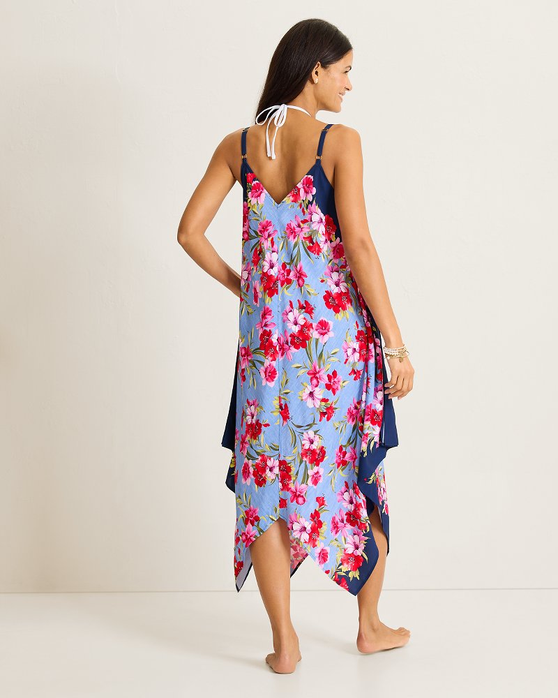 Chambray Beach Scarf Coverup Dress - Mare Navy
