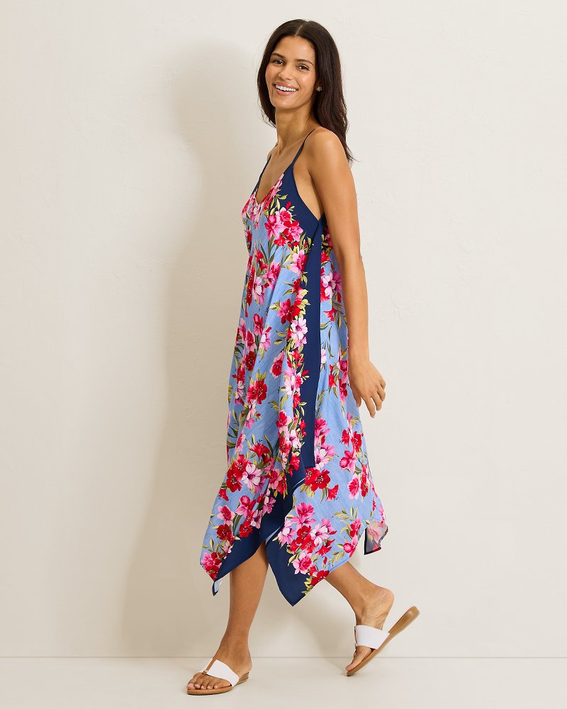 Chambray Beach Scarf Coverup Dress - Mare Navy