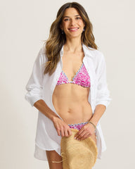 Palm Bay Cotton Boyfriend Beach Shirt - White