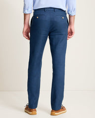 Latigo Beach Linen-Blend Flat-Front Pants - Navy
