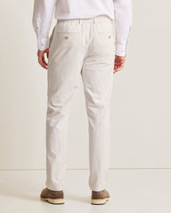 Nova Wave Stretch-Seersucker Sand Stripe Pants - Stone Khaki