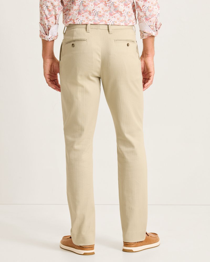 Bayview Herringbone Pants - Khaki Sands